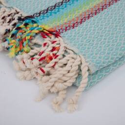 Mint Green Turkish Beach Towel Sand Free Rainbow Peshtemal - thumbnail 3