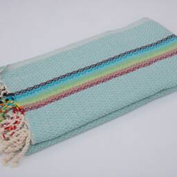 Mint Green Turkish Beach Towel Sand Free Rainbow Peshtemal - thumbnail 2
