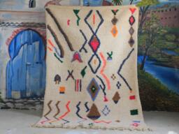 Moroccan Handmade Rug , Beni Ourain Style Morocco Wool Berber Rug, Modern Rug, Hand Woven Azilal - Brown Rug - thumbnail 1