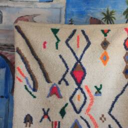 Moroccan Handmade Rug , Beni Ourain Style Morocco Wool Berber Rug, Modern Rug, Hand Woven Azilal - Brown Rug - thumbnail 2