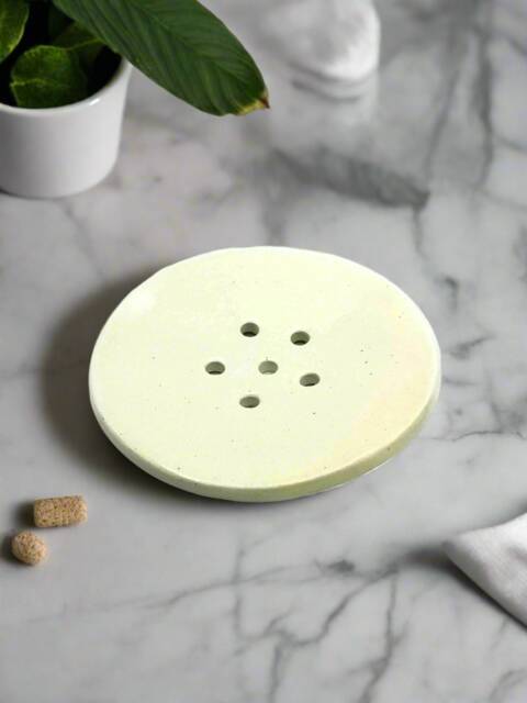 White Clay Soap Saver, Handmade Draining Dish, Zero-Waste Bathroom Accessory - image 1