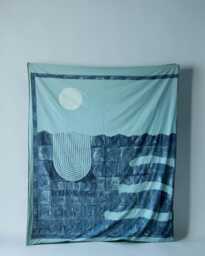 Blue Duvet Cover, Queen/King Bedding Set, 100% Cotton Bed Reversible Block-Printed Bedspread - thumbnail 1