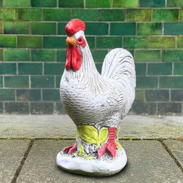 Concrete Rooster Figure Stone Bird Statue Handmade Patio Sculpture Outdoor Farmhouse Decor Cement Animal Ornament Garden Art - image 1