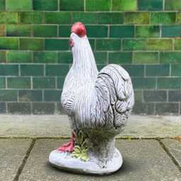 Concrete Rooster Figure Stone Bird Statue Handmade Patio Sculpture Outdoor Farmhouse Decor Cement Animal Ornament Garden Art - thumbnail 2
