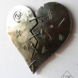 Metal Heart Craft Sculpture Indoor Ornament 3D Metal Wall Sculpture Love - thumbnail 2