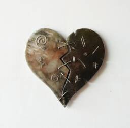 Metal Heart Craft Sculpture Indoor Ornament 3D Metal Wall Sculpture Love - thumbnail 1