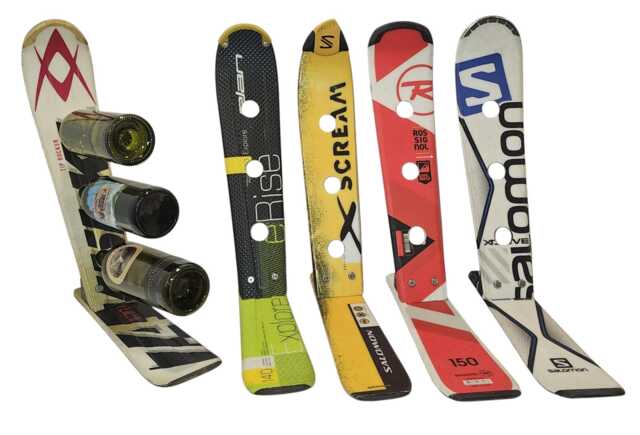 Recycled Snow Ski Wine Rack Spring Special, Customizable - image 1