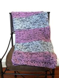 Pink Blanket, Throw, White Gray Striped Baby Adult Soft Blanket - thumbnail 3