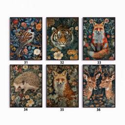 William Morris Animal Art Poster Set, Botanical Jungle Prints - thumbnail 4