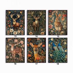 William Morris Animal Art Poster Set, Botanical Jungle Prints - thumbnail 3