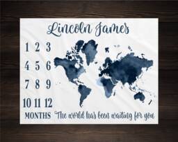 World Milestone Blanket Boy Monthly Growth Tracker Baby Shower Newborn Gift For Gender Neutral The Has Been Waiting You