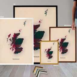 Clan Lindsay Scottish Tartan Map - Of Scotland Family Wall Decor, Ready To Hang - thumbnail 3
