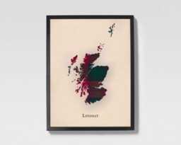 Clan Lindsay Scottish Tartan Map - Of Scotland Family Wall Decor, Ready To Hang - thumbnail 1