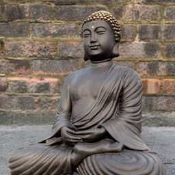 Concrete Buddha Decoration Stone Relaxing Figurine Outdoor Chinese Sculpture Cement Japanese Zen Garden Statue - thumbnail 4