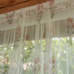 Chiffon Handblock Iris Curtains, Floral Curtains, Sheer Curtains For Living Room, Bedroom, Window & Door Pack Of 1 - thumbnail 3