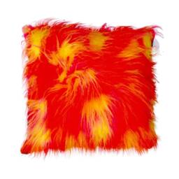 Camouflage Fluffy Orange, Yellow & Pink Cushion Cover, Great Fun Fabric Soft Decorative Sofa Fits 18 - thumbnail 1