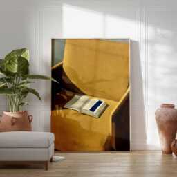 Golden Armchair Book Print - Minimalist Literary Home Decor - thumbnail 4