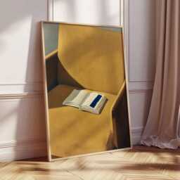 Golden Armchair Book Print - Minimalist Literary Home Decor - thumbnail 2