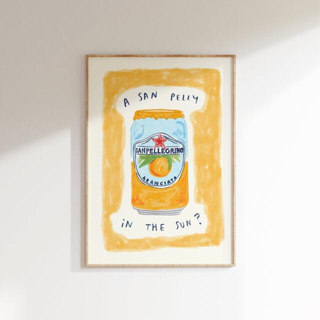 A San Pellegrino in The Sun? Wall Print - Summers Day Poster Orange Lover Aesthetic Art Holiday Fizzy Drink - image 1