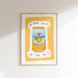 A San Pellegrino in The Sun? Wall Print - Summers Day Poster Orange Lover Aesthetic Art Holiday Fizzy Drink - thumbnail 1