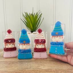 Elf Christmas Fused Glass Candle Holder Decoration - Fused Glass Decoration, Cornish Glass, Cornwall - thumbnail 4