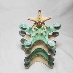 starfish Christmas Tree Decoration, Limpet Tree, Beach Table Top Green - thumbnail 4
