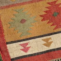 4 X 6 Handmade Kilim Rug, Jute Multi Color Dhurrie Indian Kilim, Large Custom Kilims - thumbnail 3