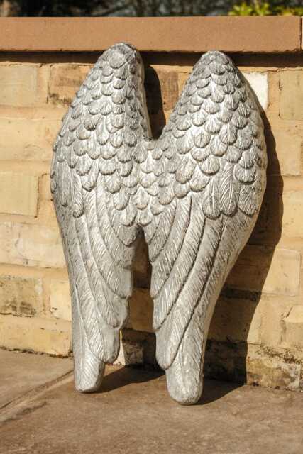 Wall Art Hanging Angel Wings Silver Home Garden Decor Decoration Gift - image 1