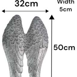 Wall Art Hanging Angel Wings Silver Home Garden Decor Decoration Gift - thumbnail 3
