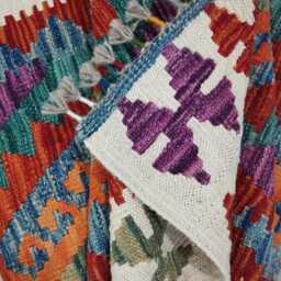 Tribal Kilim Rug, Handmade Artisan Afghan Turkish Scandinavian Navajo Bohemian Flatweave Wool Rug 138x90 cm - thumbnail 4