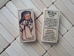 Bl Eva Of Liege Patron Saint Block With Gift Bag // Promoter Corpus Christi Feast Friend St Juliana By Almondrod Toys