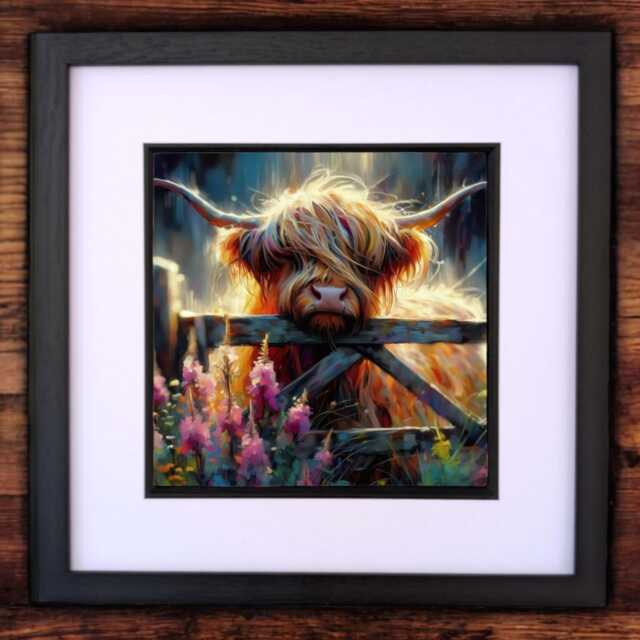 Scottish Highland Cow Wall Art Print, Gift, Room Decor - A Quick Shower Highlands - image 1