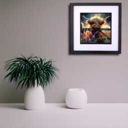 Scottish Highland Cow Wall Art Print, Gift, Room Decor - A Quick Shower Highlands - thumbnail 2