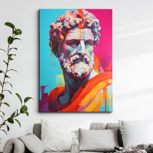 Vibrant Marcus Aurelius Roman Stoic Philosopher Oil Painting Framed Poster Print & Canvas Wall Decor Art Bedroom Home Interior Gift - image 1