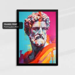 Vibrant Marcus Aurelius Roman Stoic Philosopher Oil Painting Framed Poster Print & Canvas Wall Decor Art Bedroom Home Interior Gift - thumbnail 2