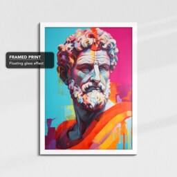 Vibrant Marcus Aurelius Roman Stoic Philosopher Oil Painting Framed Poster Print & Canvas Wall Decor Art Bedroom Home Interior Gift - thumbnail 3