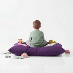 Bean Bag Large Purple Floor Cushion Soft Polyester Pillow - thumbnail 1