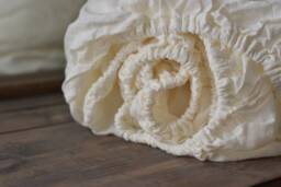 Linen Fitted Sheet in A Antique White Color Queen King Twin 100% Flax Softened Sheet White Linen Bedding