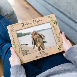Personalised 5Th Anniversary Oak Picture Frame Botanical Design - Uv639