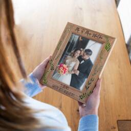 Personalised 5Th Anniversary Oak Picture Frame Botanical Design - Uv639 - thumbnail 2