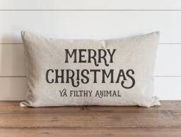 Filthy Animal -Christmas Pillow Cover - 16 X 26 Holiday Covers Christmas Decor Throw - thumbnail 1