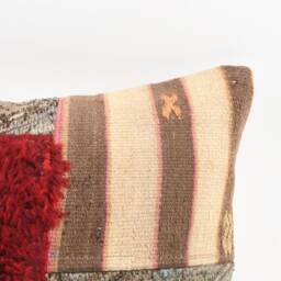 Handwoven Turkish Kilim Lumbar Pillow Bohemian Home Decor - 16x24 Inch - thumbnail 2