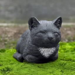 Stone Cat Statue Outdoor Kitty Sculpture Garden Kitten Figurine Cement Pet Ornament Memorial Decoration Kitten Lover Gift Animal Art - thumbnail 1