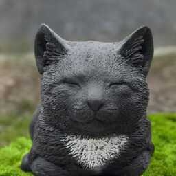 Stone Cat Statue Outdoor Kitty Sculpture Garden Kitten Figurine Cement Pet Ornament Memorial Decoration Kitten Lover Gift Animal Art - thumbnail 2