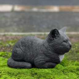 Stone Cat Statue Outdoor Kitty Sculpture Garden Kitten Figurine Cement Pet Ornament Memorial Decoration Kitten Lover Gift Animal Art - thumbnail 3