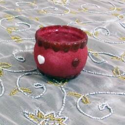 Glass Votive With Hearts Tea Light Candle Holder Pink Cup 1 Pieces - thumbnail 2