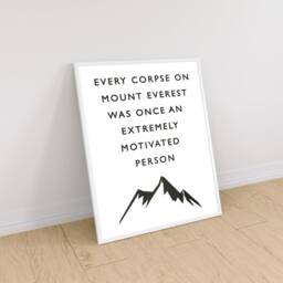 Mount Everest Quote Poster Motivational Hiking Art Print - thumbnail 3