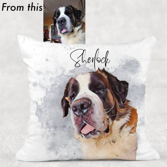Custom Pet Photo Cushion Cover Pillow Case Custom Gift - Memorial Gift For Dog Lover Portrait - image 1