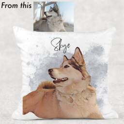 Custom Pet Photo Cushion Cover Pillow Case Custom Gift - Memorial Gift For Dog Lover Portrait - thumbnail 2