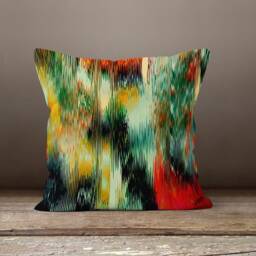 Abstract Cushion Cover, Colourful Mid Century Modern Pillow Case, Brush Art Painting Boho Living Room Decor - thumbnail 2